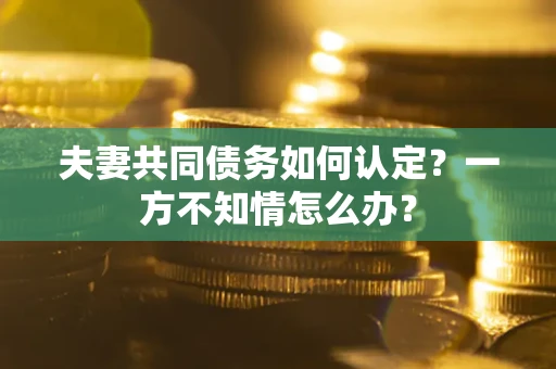 济南夫妻共同债务如何认定？一方不知情怎么办？