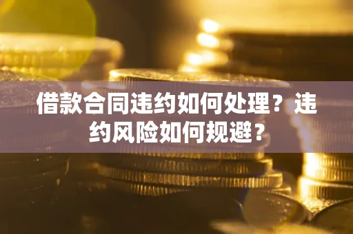 济南借款合同违约如何处理？违约风险如何规避？